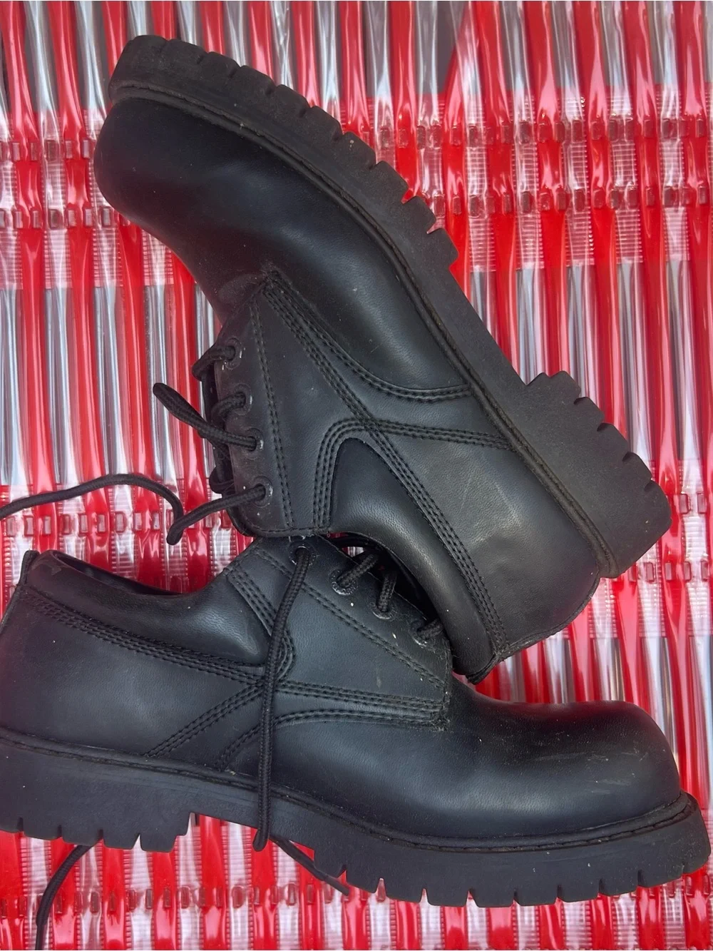 Men's or Women’s Faded Glory Oxfords Black Lace-Up Rugged Work Shoe